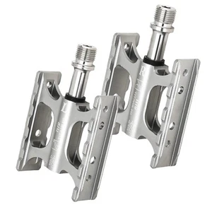 TITO Mini Silver Titanium Folding Bike Pedals Cycling MTB Road Bicycle DU Pedals - Picture 1 of 13
