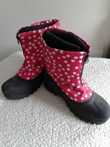 Ladies ITASCA Boots Size 6  Zipper Front , Pink And White Polka Dot, Lined - Picture 1 of 5