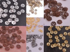 1000 Stck. Silber Vergoldet Metall Blume Perlenkappen 6 mm Fundstücke - Bild 1 von 2
