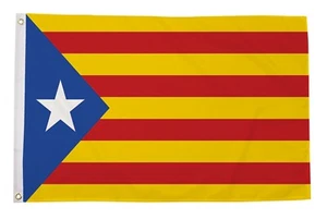 BANDERA CATALANA INDEPENDENCIA 5x3 ft poliéster 15cm x 90cm banderas CATALONIA BARCELONA - Imagen 1 de 1