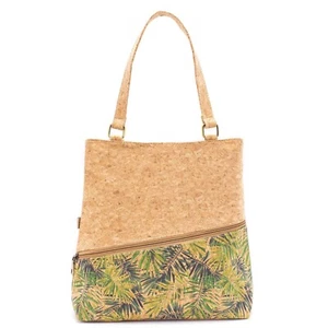 Cork Shoulder Bag Tote women handbags purse geometric Eco friendly gift vegan - Picture 1 of 5