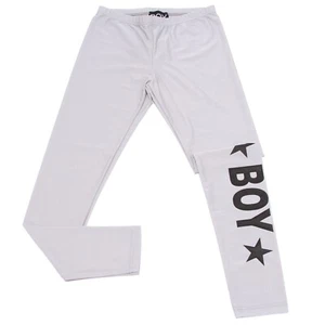 7769Y leggings bimba girl BOY LONDON pantaloni silver grey trouser - Picture 1 of 4