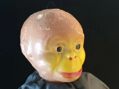 Raro SCARY Antiguo 1930 Cerámica Porcelana Cabeza Paño Mano Marioneta Mono Juguete Niños Foto 1 de 4
