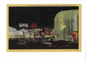 Postal 835 Vine Street Sunset Boulevard Hollywood California NBC Building 1945 - Imagen 1 de 2