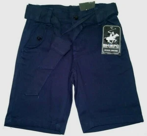 Girls School Uniform Long Blue Shorts 6X Belted Beverly Hills Polo Club NEW - Picture 1 of 7