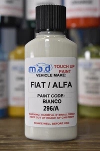 FIAT 296/A BIANCO DIVINO TOUCH UP KIT REPAIR KIT PAINT WITH BRUSH SCRATCH - Picture 1 of 2