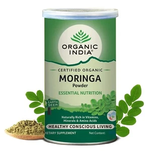 Polvo de hoja de Moringa orgánico certificado 3*100 g **100 % puro** calidad premium f/s - Imagen 1 de 8