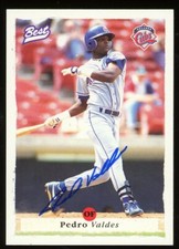 1996 Daytona Cubs PEDRO VALDES Signed Card autograph AUTO RANGERS PUERTO RICO