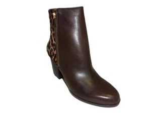 Michael Michael Kors Silvy Ankle Boot Mocha Leather/Hair-calf Boots New - Picture 1 of 8