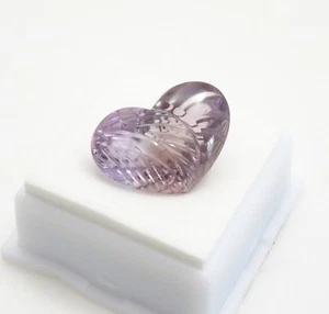 Ametrine - 19.30ct - 22X16x11mm - Carved Heart - Ametrine Loose Gemstone - Picture 1 of 12