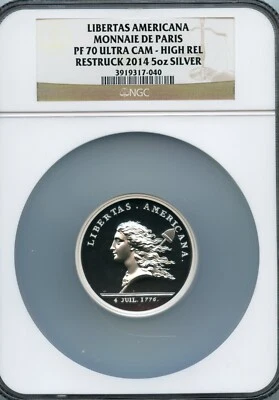 Libertas Americana HR PF-70 NGC de plata a prueba de 5 oz 2014 Foto 1 de 4