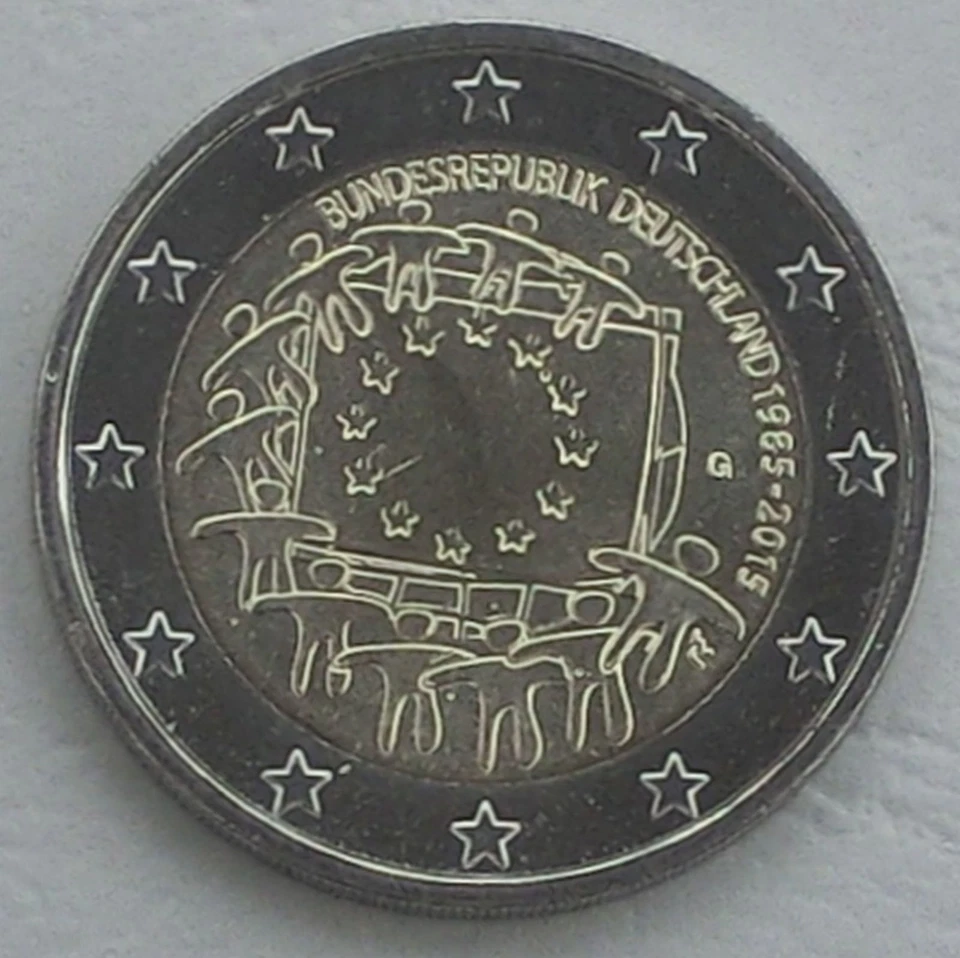 2 Euro Commemorative Coin Germany G 2015 30 Years European Flag Uncirculated - Image 1 of 1