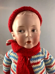 14" Antique German Bisque Heubach 8774 Shoulder Head Whistling Boy Doll! 18047 - Picture 1 of 11