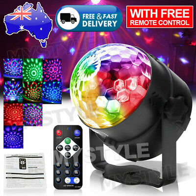 USB LED Disco Lights RGB Ball DJ Party Strobe Effect Lamp Remote Sound Activated • 17.95$