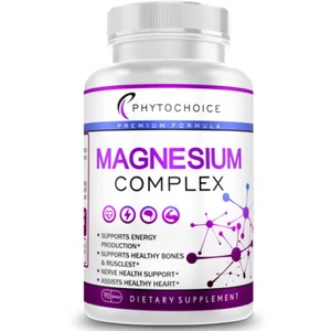 Magnesium Complex 400mg High Absorption, for Memory, Focus, Better Sleep, 90ct - Picture 1 of 7