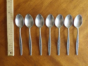 Vintage Interpur Jardinera Gänseblümchen Edelstahl Besteck Set 7x Esslöffel 7,6 Zoll - Bild 1 von 9