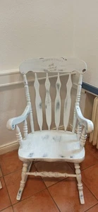 Schaukelstuhl maritim Shabby Vintage Redesign Handwerkskunst Unikat Kreidefarbe - Bild 1 von 12