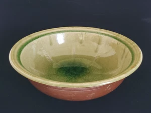 VINTAGE MCM STUDIO ART POTTERY DRIP CRYSTLLINE RUSTIC GLAZED GREEN BOWL - Picture 1 of 14