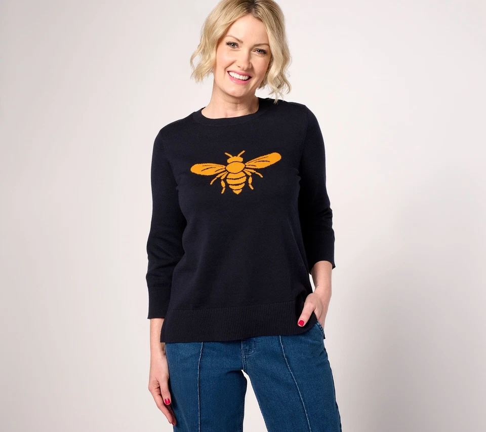 Suéter para mujer Joan Rivers Classics Collection talla grande 5X azul A690999 Foto 1 de 4