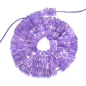 Natural African Amethyst Heishi Square shape Beads | 5x5 mm 16 inches strand | - Picture 1 of 3
