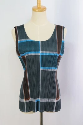 СКЛАДКИ пожалуйста синий/серый без рукавов Майка 114 0111 - Изображение 1 из 4