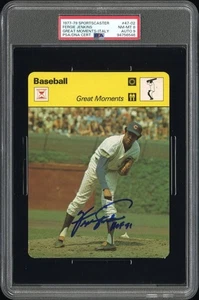 1977-79 Sportscaster Fergie Jenkins SIGNED PSA 8 AUTO 9 RARE DUAL GRADE ITALY - Bild 1 von 2