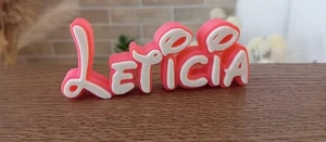 LETICIA PERSONALIZE DISNEY NAME PLATE SIGN CUSTOM DOOR TAG FONT WALL BEDROOM - Picture 1 of 1