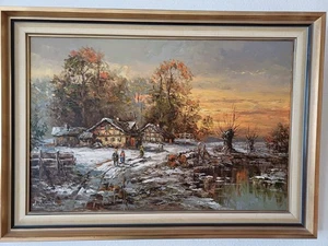 Gemälde "Winterlandschaft" von August Wendehals, 60x90 cm - Bild 1 von 2