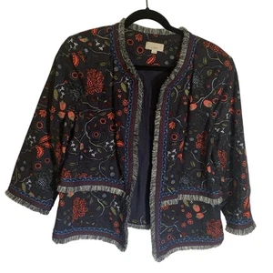LOFT Damen Primavera Erdbeere Blumen Fransen Karriere Kleidung Blazer Jacke Gr. 12 - Bild 1 von 5