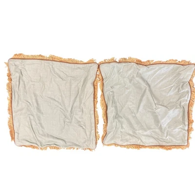 2x Lacefield Designs Linen & Cotton Reversible USA Made Pillow Covers 24" Square - Image 1 of 4