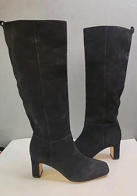 J MCLAUGHLIN Talla 7.5M Briana Negro Gamuza Botas Altas Hasta la Rodilla, ¡Hermosas! Foto 1 de 4