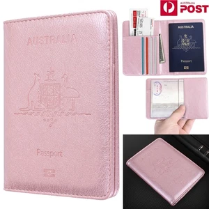 Travel Passport ID Card Wallet Holder Cover RFID Blocking Leather Purse Case AU - Picture 1 of 27
