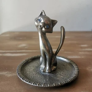 Schmuckhalter Ring Katze Silber Deko Vintage / Ref. A173  - Bild 1 von 9