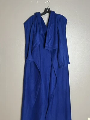 Soft Plush Royal Blue Wearable Blanket With Sleeves Cozy Fleece Lounge & Relax - Image 1 of 4