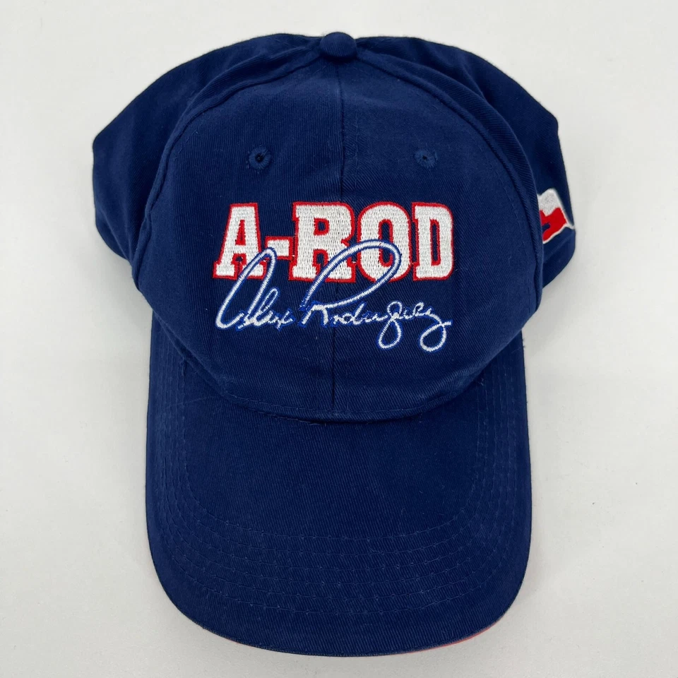 A-Rod Alex Rodriguez Strapback Hat Adult One Size Blue Texas Rangers Vtg Fox - Image 1 of 4