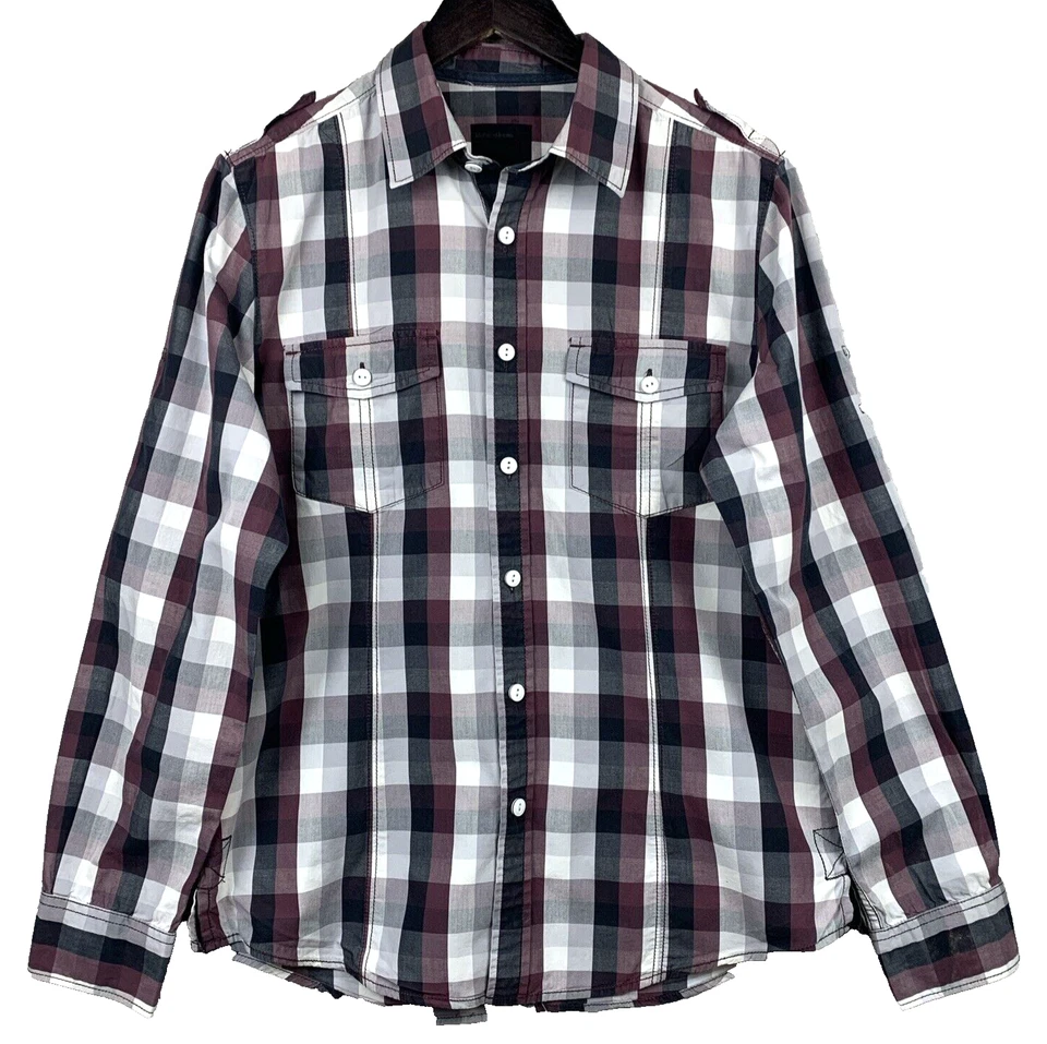 Camisa con botones LIFE/AFTER/DENIM para hombre mediana multicolor a cuadros informal lengüetas suizas Foto 1 de 4