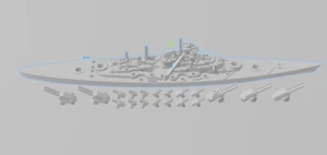 Tirpitz - German Navy - Rotating Turret - Wargaming - Naval Miniature - Picture 1 of 3