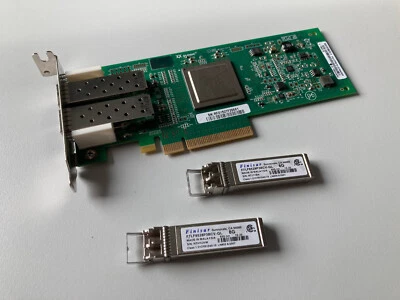 QLOGIC QLE2562-F FC Controller Card Low Profile + 2x 8G Finisar FTLF8528P3BCV-QL - Bild 1 von 4
