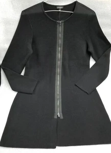 ⚜️Talbots Womens Full Zip-Front Duster Sweater ~ Black Cotton Blend ~ Size L NWT - Picture 1 of 4