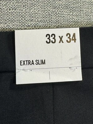 Pantalones EXPRESS Para Hombre 33/34 Negro Elastizados Extra Calce Ajustado Vestido Rendimiento Nuevo con Etiquetas Foto 1 de 4