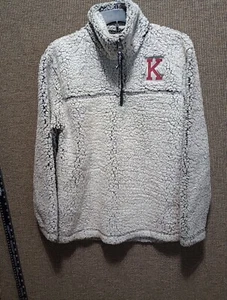 BOXER CRAFT K Wildcats Quarter Zip Up Pull Over Sherpa Sweater Size Small - Picture 1 of 12