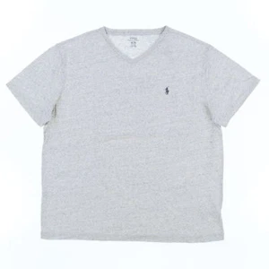 $39.50 MEN'S POLO RALPH LAUREN V-NECK PONY T-SHIRT LAWRENCE GRAY GREY L LARGE - Picture 1 of 4
