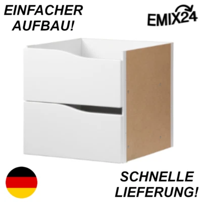 IKEA KALLAX EXPEDIT Einsatz 2 Schubladen ohne Griff Regalzubehör Weiß - Bild 1 von 3