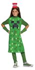 Official Girls Creeper Minecraft Fancy Dress Costume Kids Mojang Game Dress M