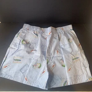Boxer pantaloncino vintage LL Bean blu chiaro tema pesca taglia L - 100% cotone - Foto 1 di 9
