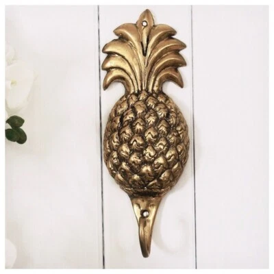Brass Pineapple Wall Hook  (x 1) Large 9cm x 23cm Coastal Farmhouse NEW - image 1 of 4