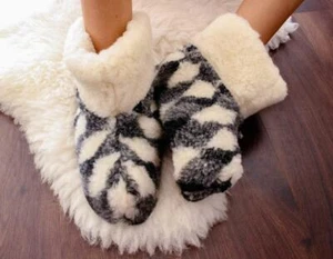 Home Wool Boots Original Slippers Sheepskin Wool Boots Warm Foot Home Shoes - Picture 1 of 7