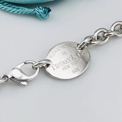 Collar con etiqueta ovalada de plata esterlina Please Return To Tiffany & Co de 20" talla grande Foto 1 de 4