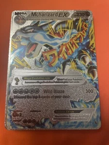 Mcharizard EX Silver Foil Card Fan Art MEGA - Picture 1 of 2