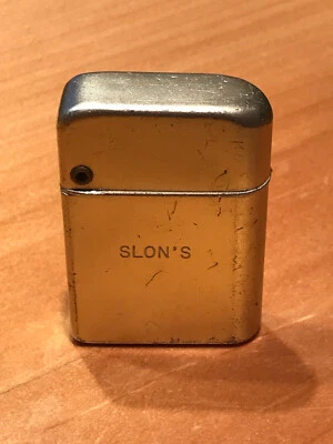 VINTAGE STORM MASTER GOLD TONE LIGHTER SLON'S ADVERTISING - BUFFALO NY TAVERN - Image 1 of 4